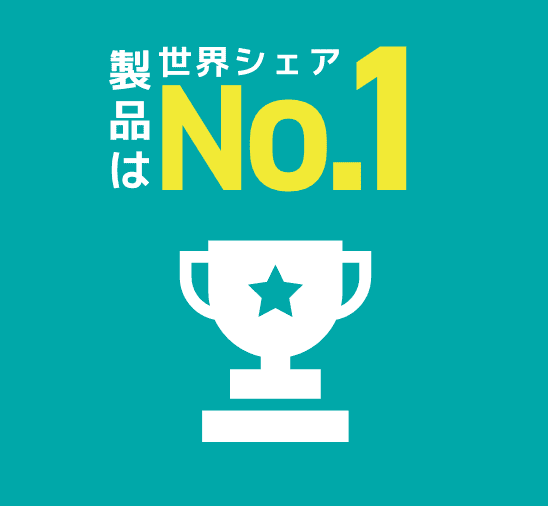 製品は世界シェアNo.1